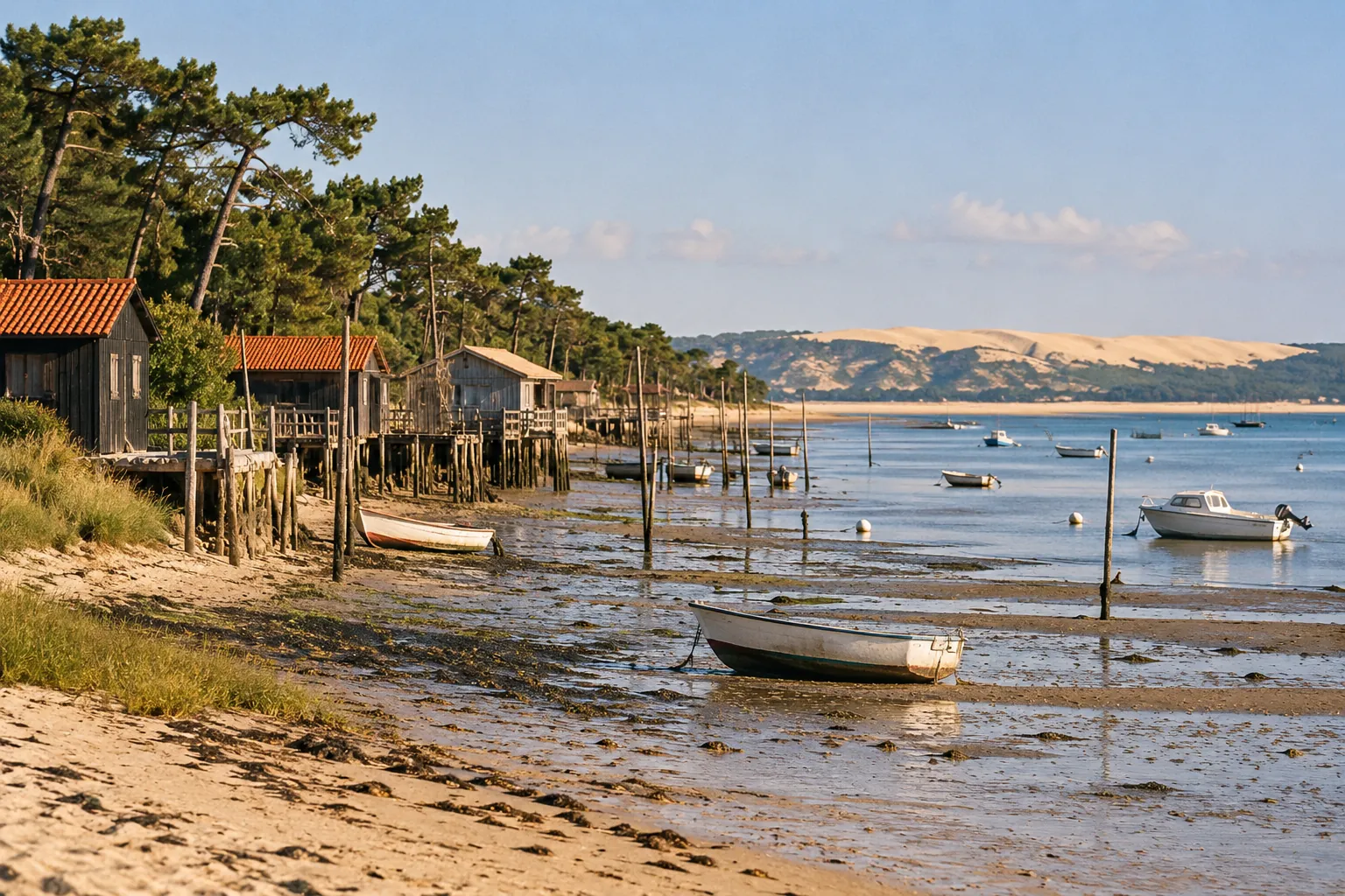 Bassin d’Arcachon et forêt de pins en Gironde
