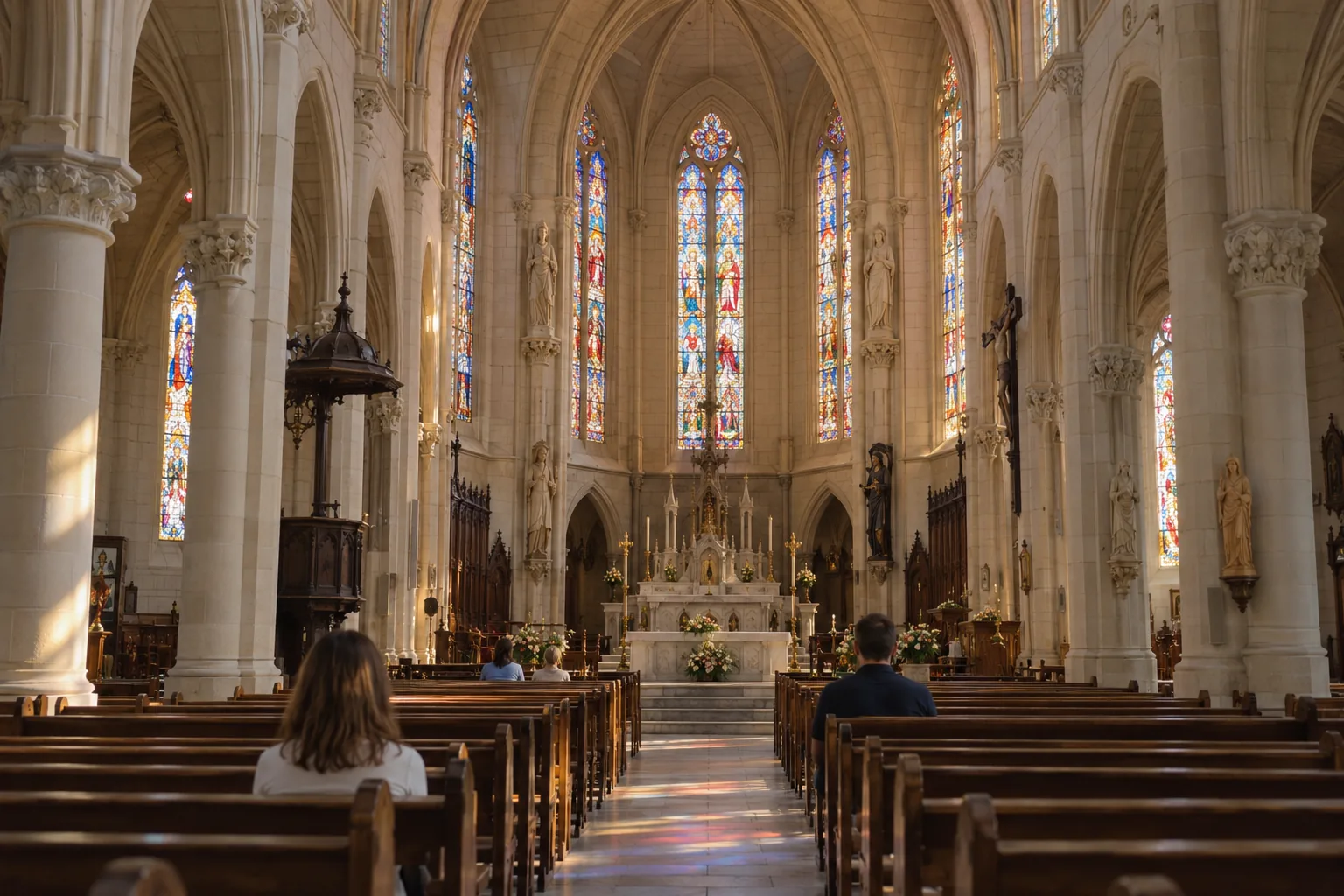 Nef néogothique de la basilique Notre-Dame d’Arcachon