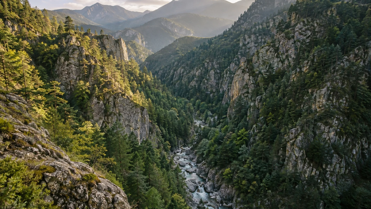 Gorges de la Carança entre parois rocheuses et forêt pyrénéenne