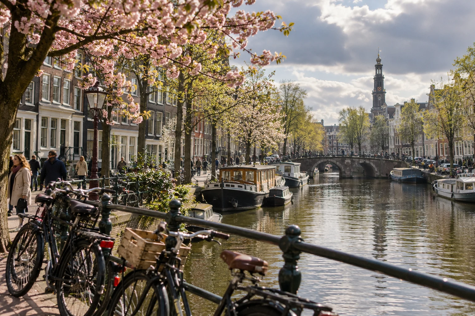 Canal d’Amsterdam au mois d’avril