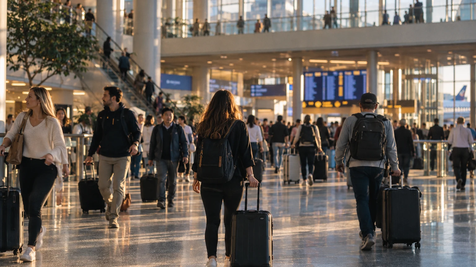 Hall d’arrivée d’un aéroport international aux États-Unis