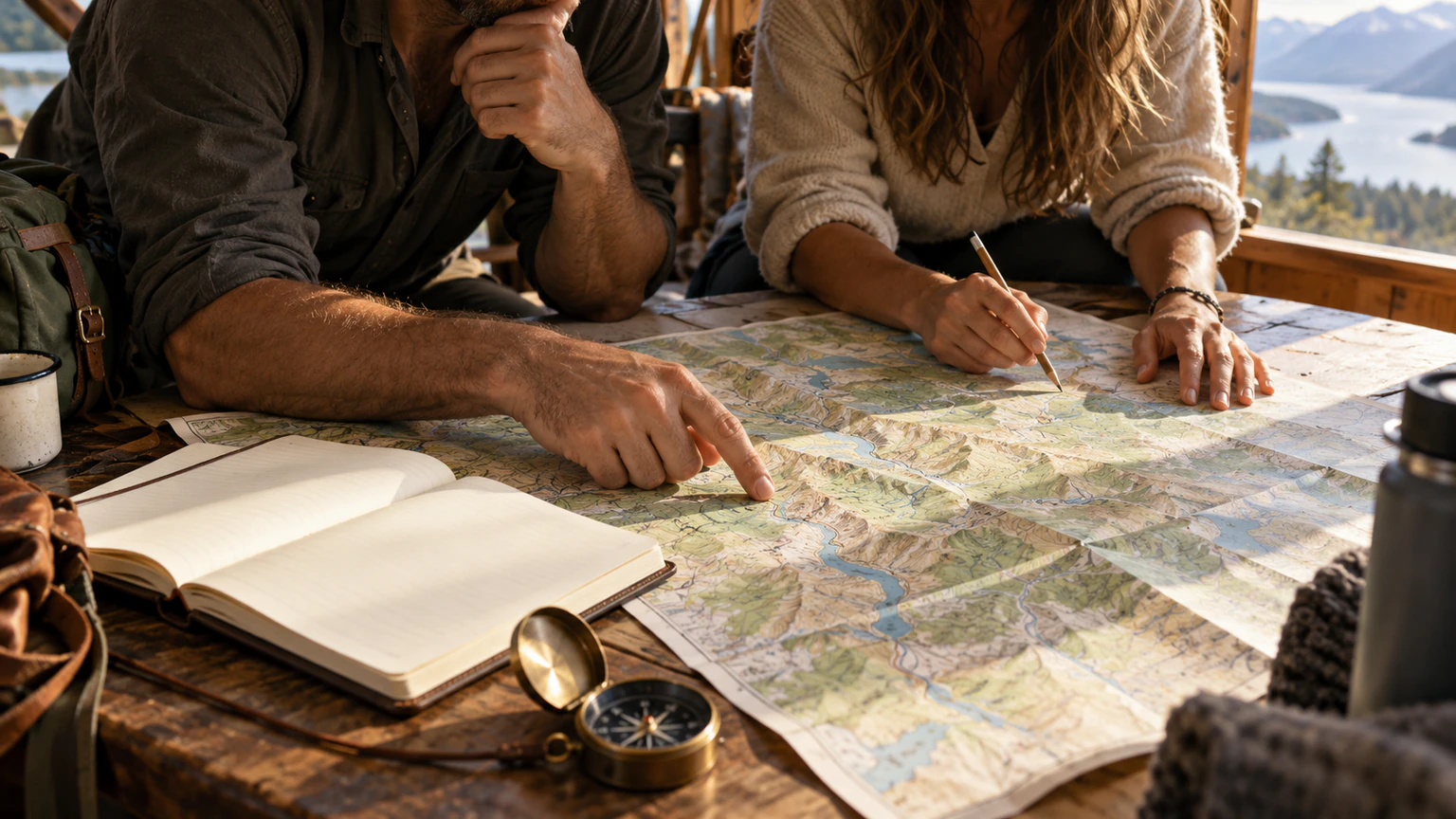 Carte routière dépliée pour préparer un itinéraire