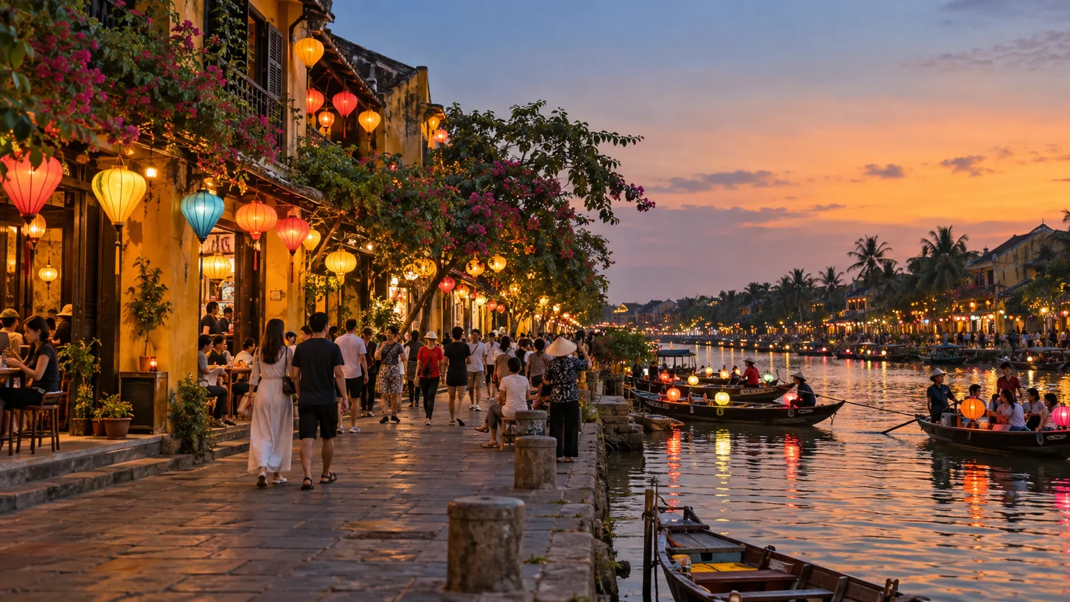 Vieille ville de Hoi An illuminée par ses lanternes