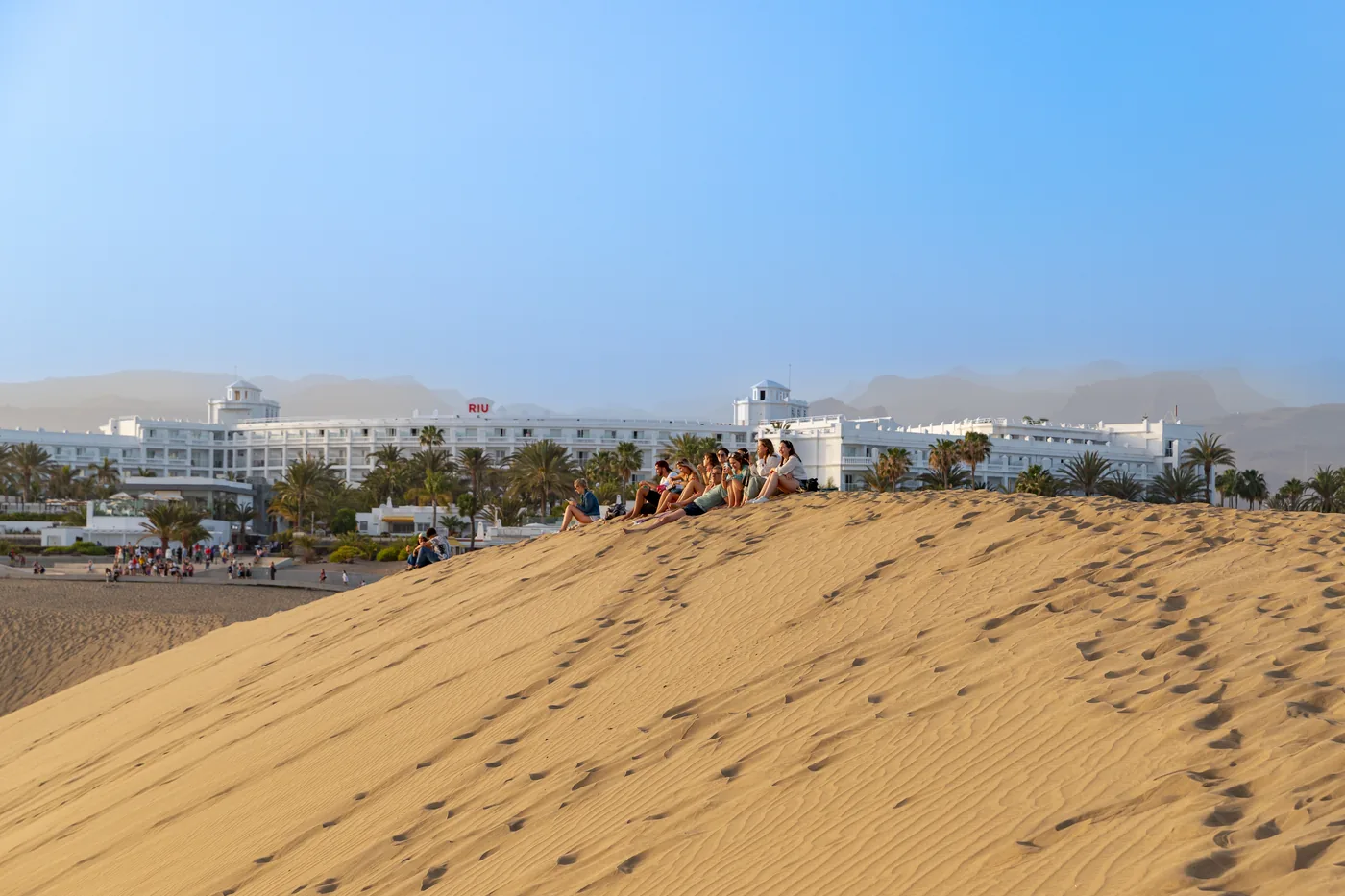 Dunes de Maspalomas éclairées par le soleil, Grande Canarie